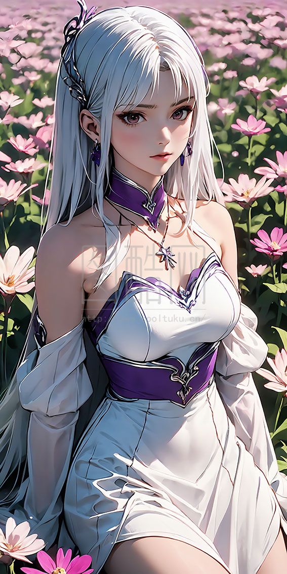 动漫人物 可爱 女生 头像 背景 白发